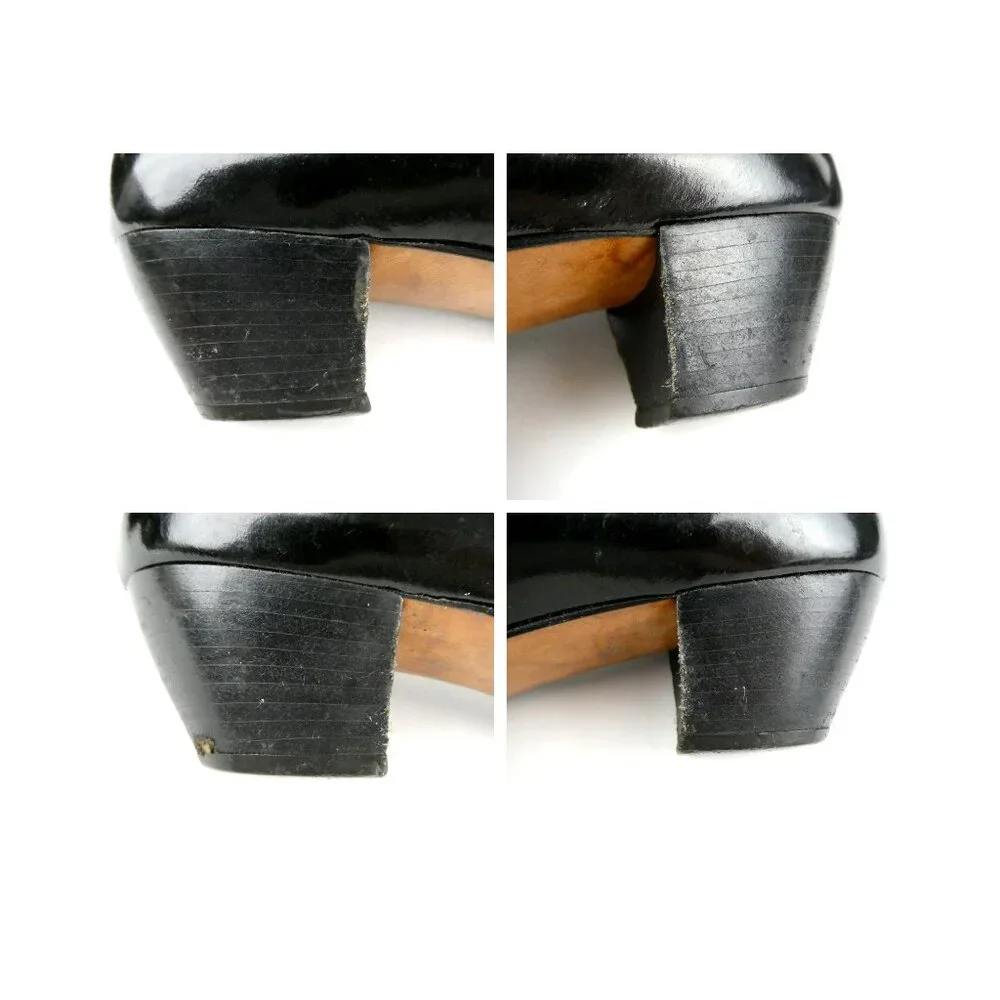 Salvatore Ferragamo Black Leather Heels Size 8.5